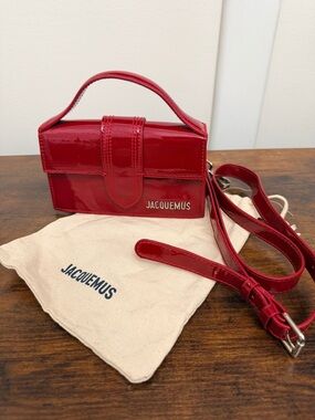 Jacquemus Le Petit Box Patent Leather Top-Handle Bag in